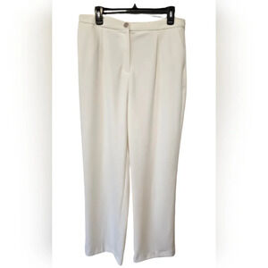 Anne Klein White High Rise Wide Leg Dress Pants Women's Size 10 NWT